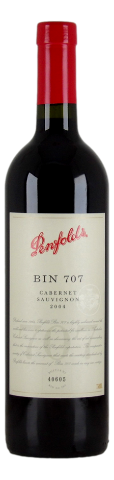 Penfolds `Bin 707` Cabernet Sauvignon 2004 (1 x 750mL) SA.