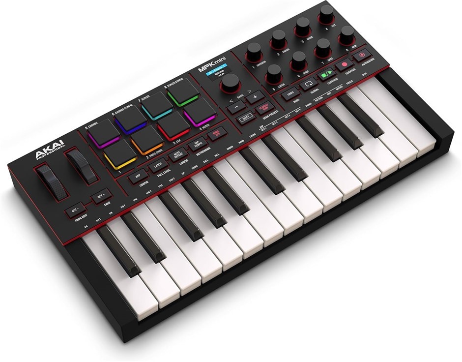 AKIA Professional MPK Mini IV USB-C MIDI Keyboard Controller for Beginners