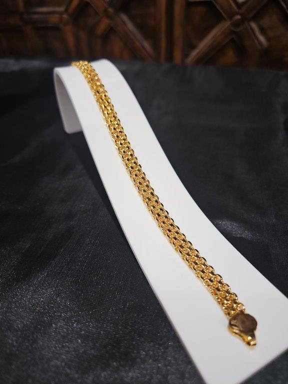 22K/Italy Gold Filled Bracelet(Stamped 22K/Italy)Warranty Quality-Gift