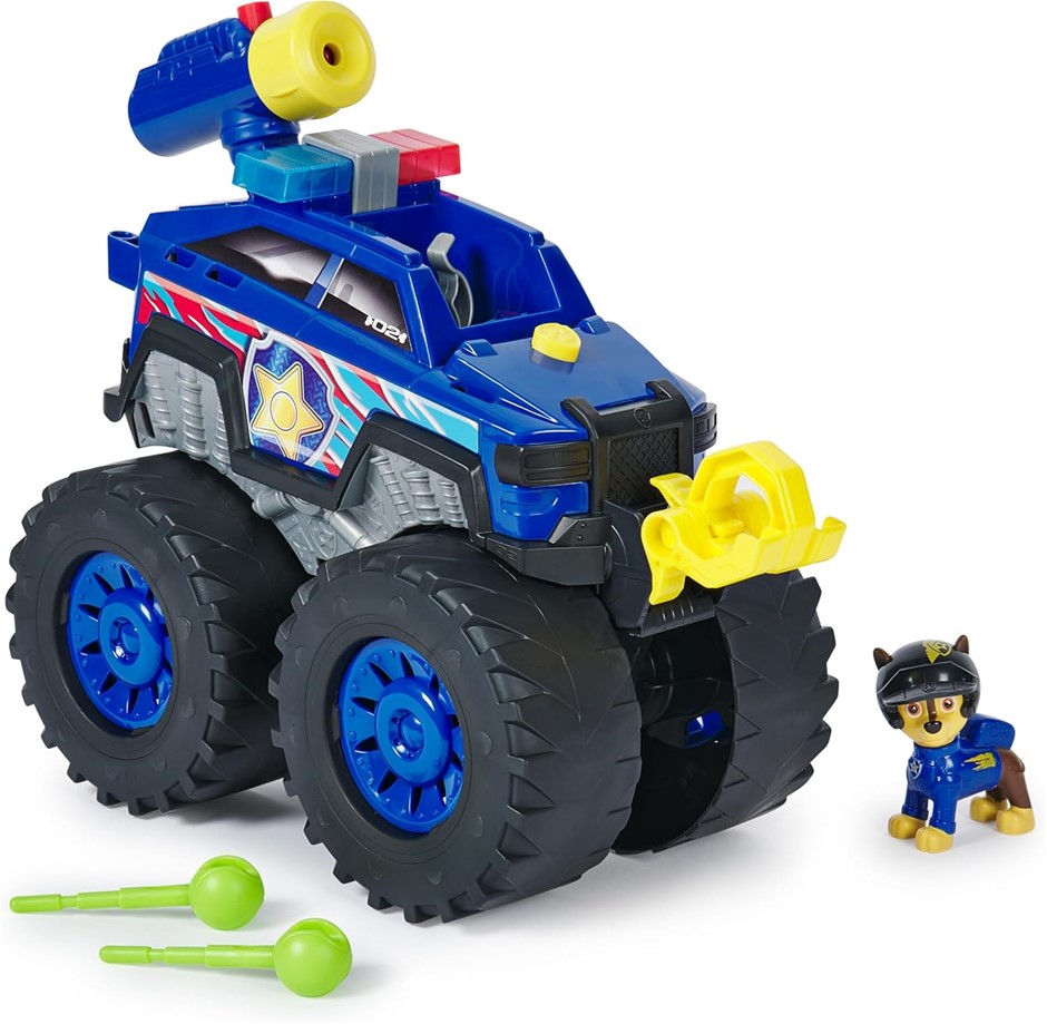 PAW PATROL Rescue Wheels Chase’s Power Haulin’ Cruiser, Toy Truck with Laun