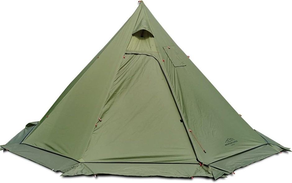 4 Persons 5lb Lightweight Tipi Hot Tents with Stove Jack, 7'3" Standing Roo