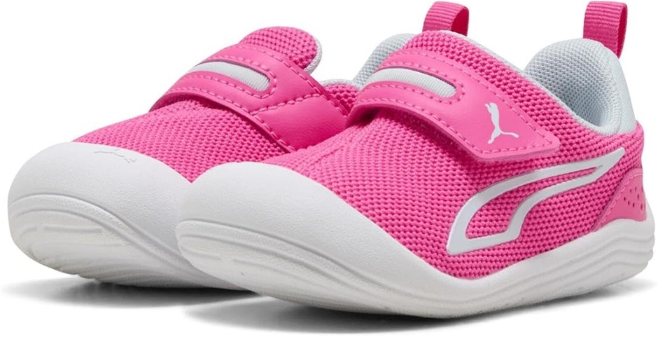 Puma Kid's Kitten Mesh V Strap Sneaker, Fluro Pink Pes-Sea Glass Unisex, UK