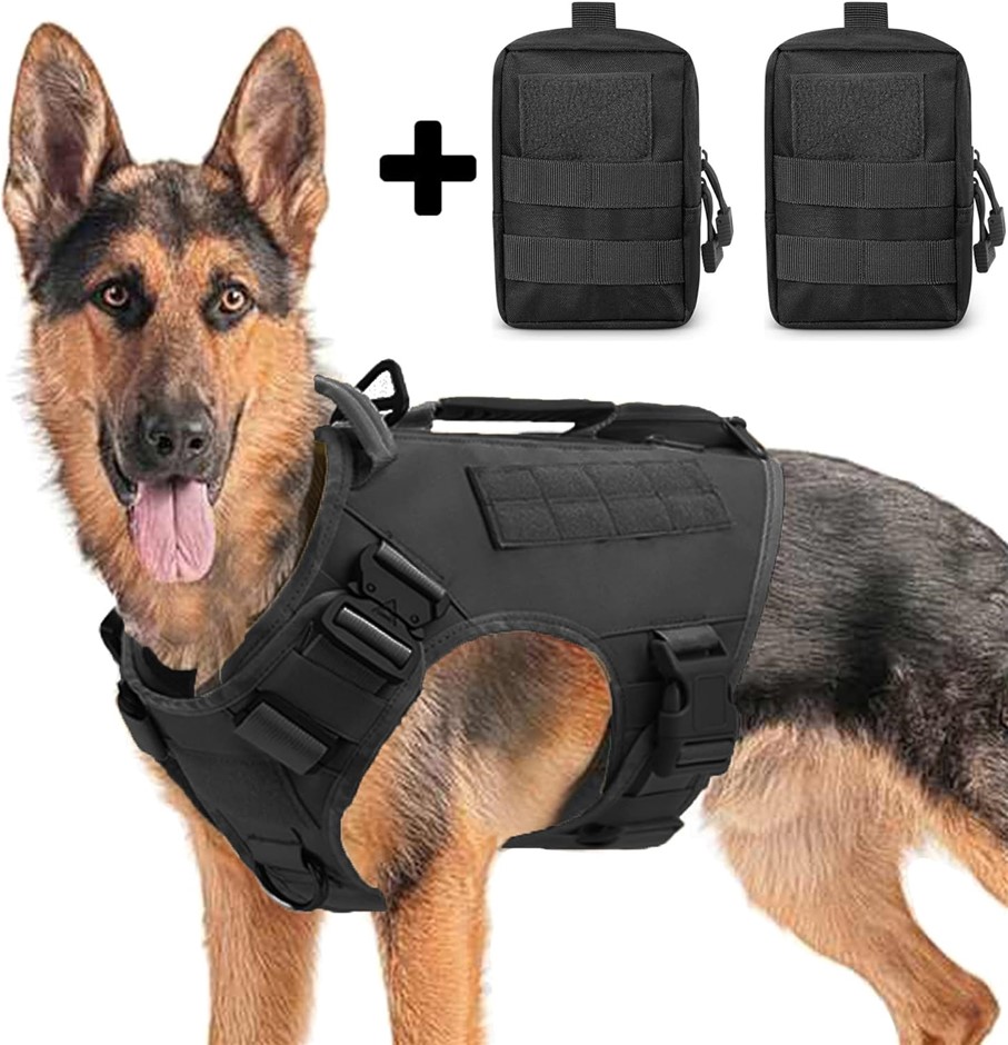 Tactical Dog Harness for Medium and Large Dogs No Pull Adjustable Dog Vest