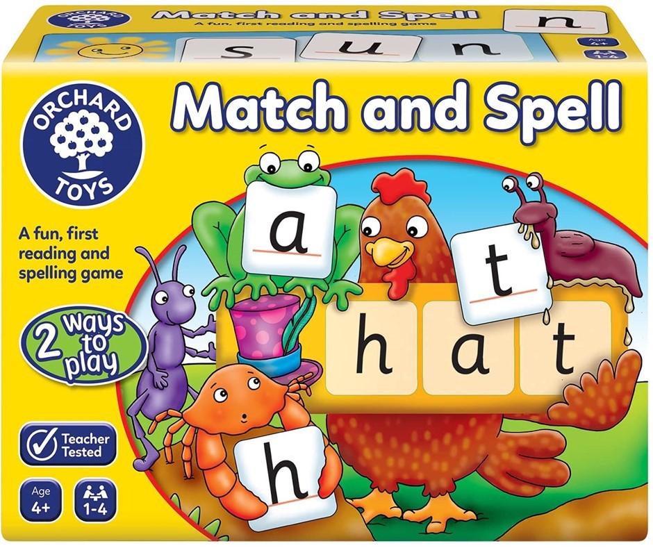 ORCHARD TOYS Match and Spell Standard Word Building Game.