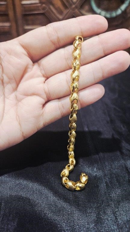 22KGF/ITALY Triple Yellow Gold Plated Bracelet with stamp