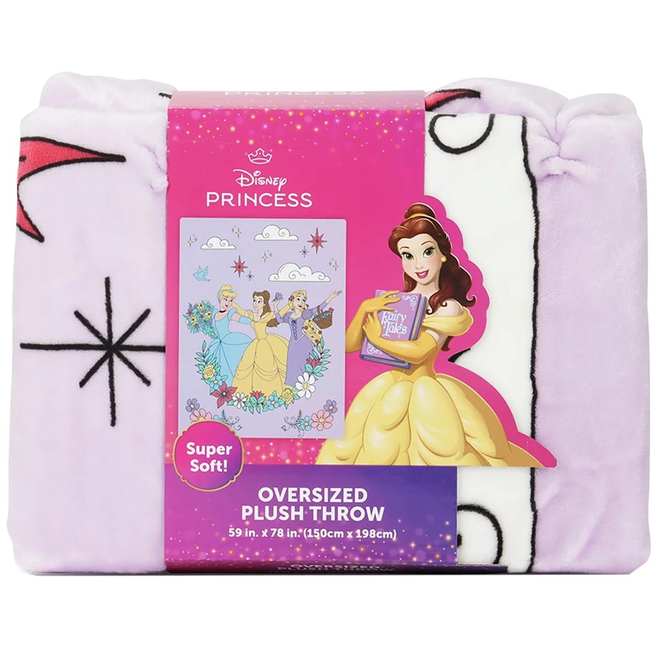 SIGNATURE Oversized Plush Throw, Disney Princess. NB: Not in original packa