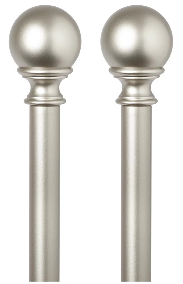 Set of 2 x UMBRA Curtain Rod, 76-213cm, Nickel. NB: Damaged packaging.