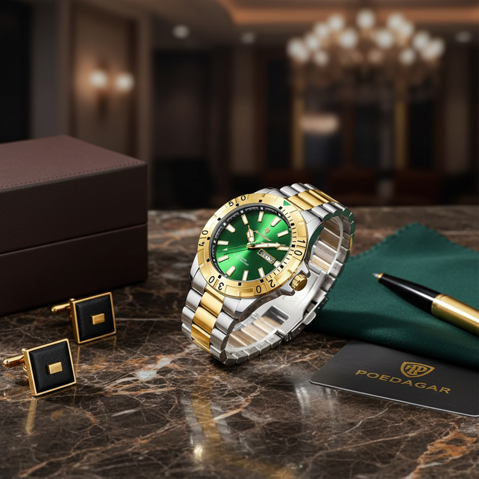 High Quality Simulated Diamond Men's Poedagar Watch-include box original