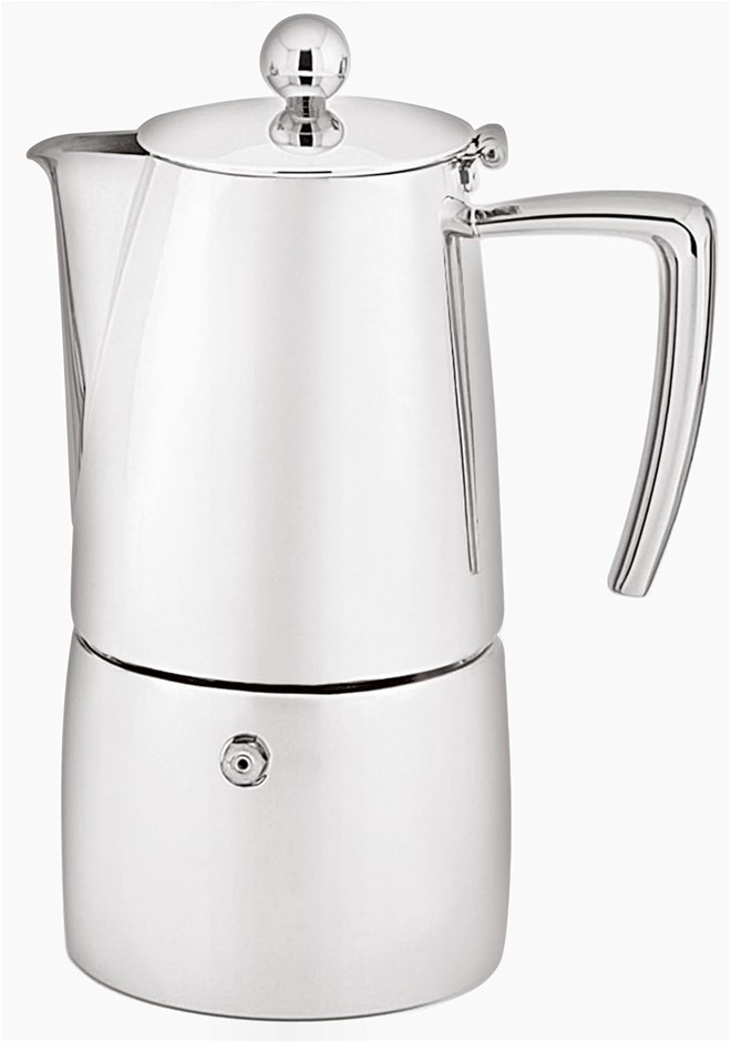 AVANTI Art Deco Espresso Maker, 500 ml, Mirror Polished Stainless Steel, fo