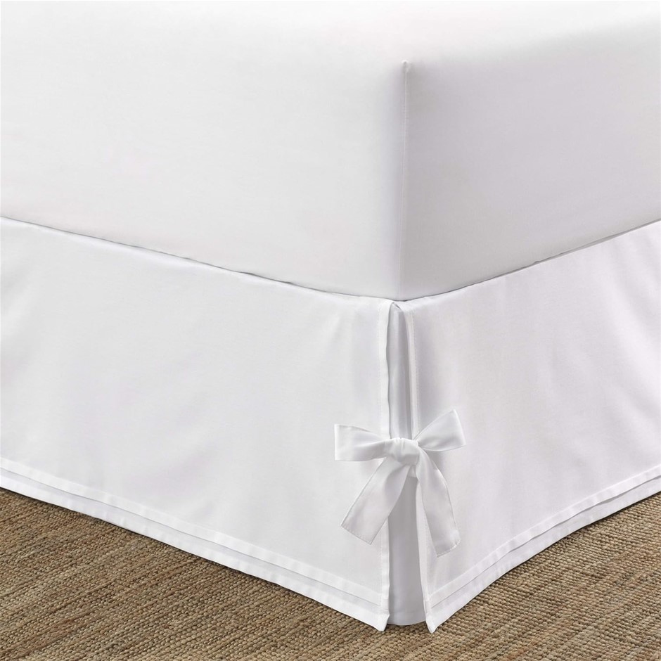 LAURA ASHLEY Home - Corner Tied Tailored Bedskirt, Luxury Bedroom Decor, Wr