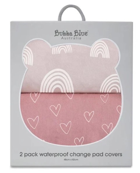 BUBBA BLUE Nordic Waterproof Change Mat Cover, 48 x 82 cm Size, Berry/Rose