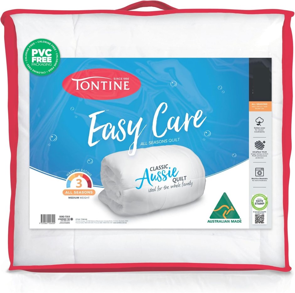 TONTINE Easy Care All Seasons Quilt, King Bed, Medium Weight & Warmth Ratin