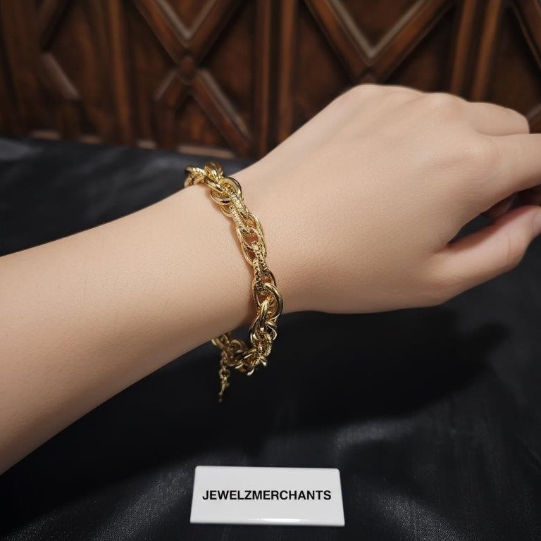 18K/Italy Gold Filled Bracelet -(Stamped 18K/Italy)-Warranty Quality-Gift