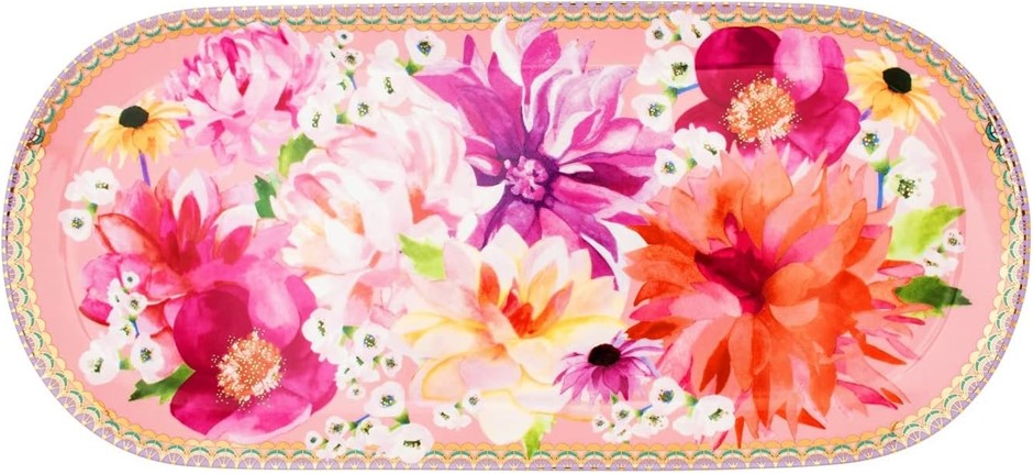 2 x MAXWELL & WILLIAMS Teas & C's Dahlia Daze Platter, 33x15cm, Pink Gift B
