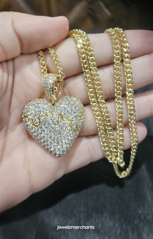 22K/Italy Stamped Yellow Gold Filled Chain and Pendant-60cm