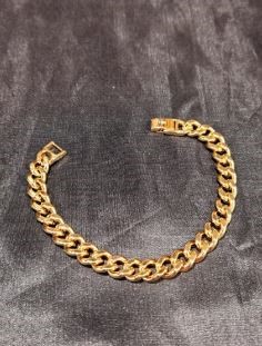 18k Italy Stamped Rose Gold Filled Cuban Bracelet-Quality Guarantee-19cm