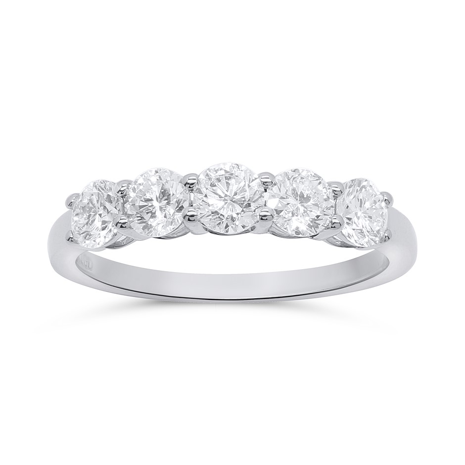 3/4 Carat White Gold Lab Grown Diamond band ( Stamped 9K )