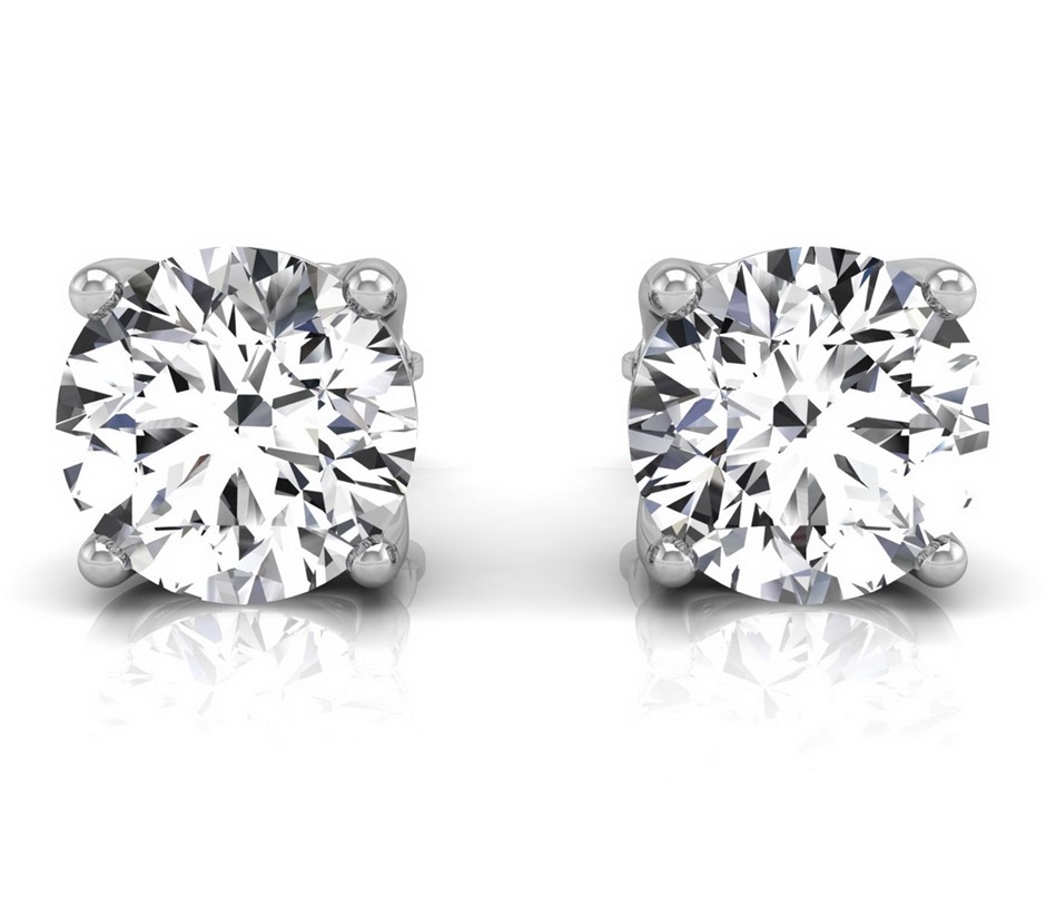 4.09 Carats Platinum Diamond Solitaire earRings IGI certified