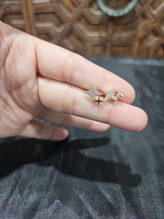18K/Italy Gold Filled Earring -(18K/Italy)-Warranty Quality-Bonus Gift