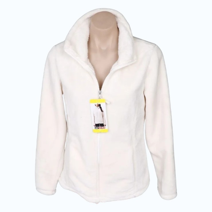 32DEGREES Women's Faux Fur Jacket, Size L, Cream.