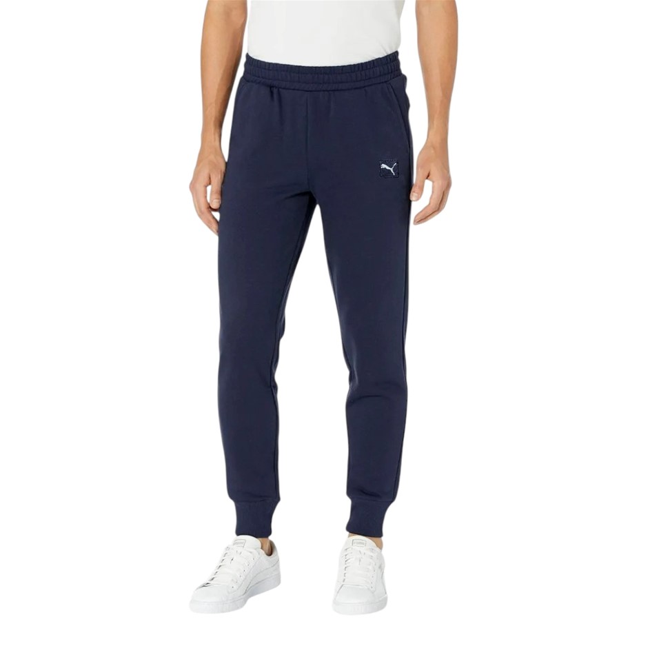 PUMA Men's ESS Elevated Fleece Pants, Size M, Navy (16), 199182. NB: tear a