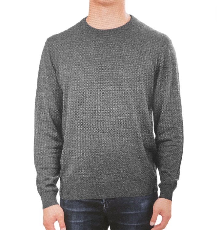 TRUE NORTH Men's Sweater, Size XL, 60% Cotton, Charcoal. NB: may have been
