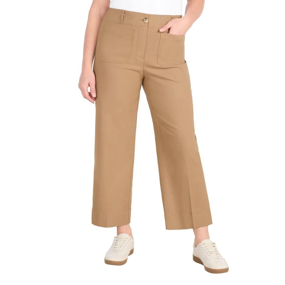 DALIA Women's Wide Leg Woven Pant, Size 10, Camel.