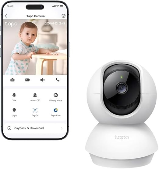TAPO TP-Link Home Wi-Fi Camera, 2K 3MP, Free Smart AI Detection/Tracking, N