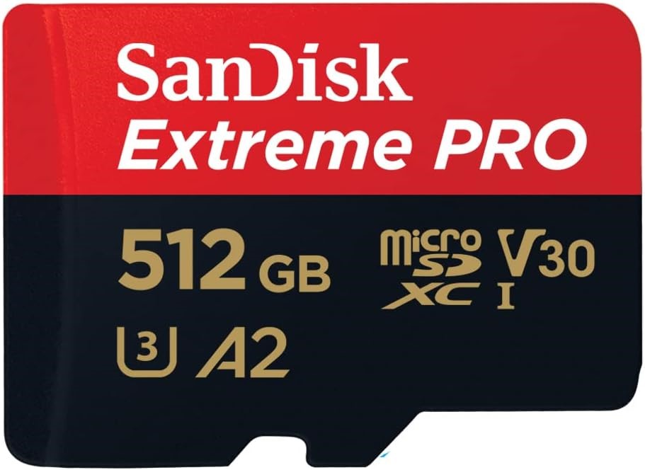 SANDISK 512GB Extreme PRO microSDXC Card + SD Adapter + RescuePRO Deluxe, u
