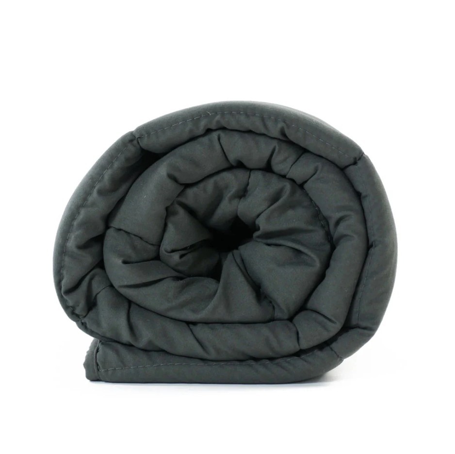 THERAPY King Weighted Blanket w/ Cover, Black, 10kg, 205 x 223cm.