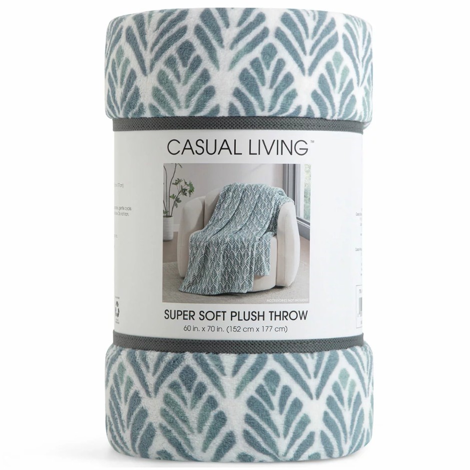 CASUAL LIVING Super Soft Plush Throw, 152 x 177cm, Slate. N.B: Not in origi