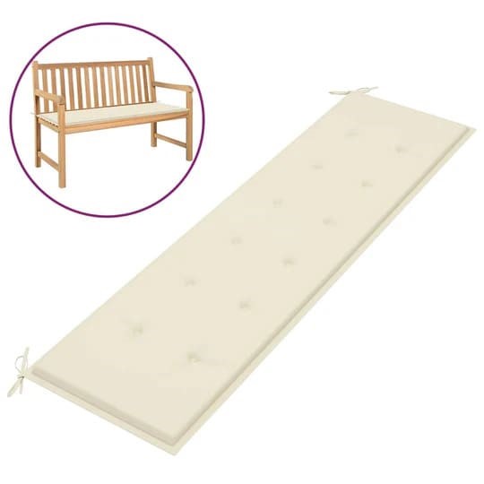 Garden Bench Cushion Cream 180x50x3 cm