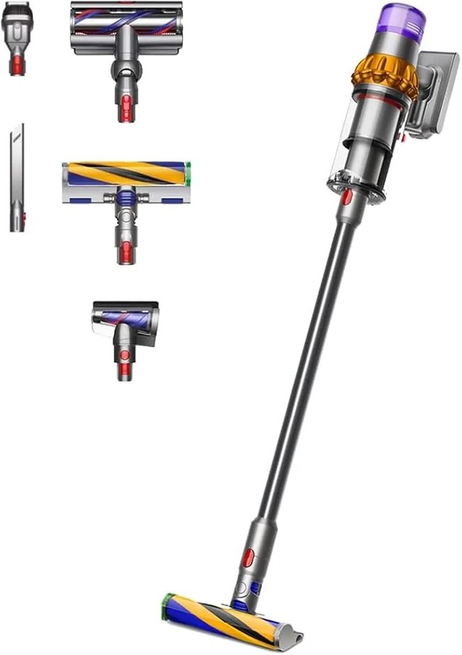 DYSON V15 Detect Absolute Vacuum Cleaner with Accessories, Model 447955-01.