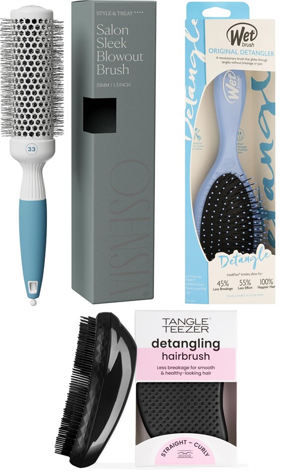 BUNDLE: Wetbrush Detangler Hair Brush Sky, Tangle Teezer Hair Brush Panther