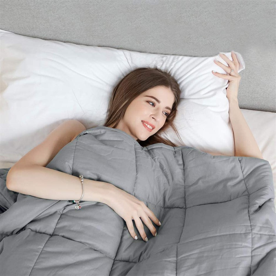 LUXOR Microfibre Weighted Blanket Heavy Gravity. Weight: 9kg. Colour: Grey.
