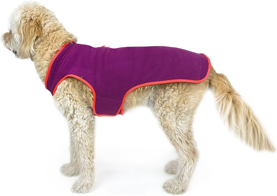 HUSKIMO Perisher Duo Dog Fleece Jacket, Magenta, 60cm. Buyers Note - Disco