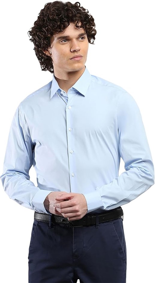 CALVIN KLEIN Men's Slim Fit Shirt, Size 42, Calm Blue, K10K108229. RRP: $12