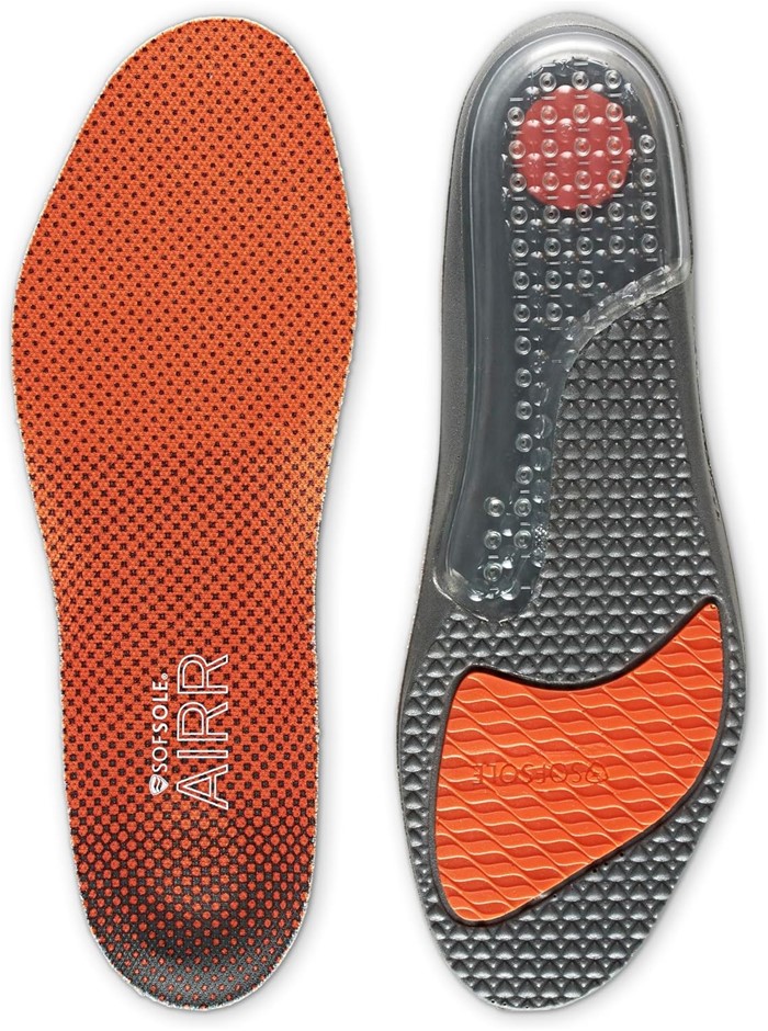 SOF SOLE Mens Airr Performance Full-length Insole, Orange, 9-10.5 US