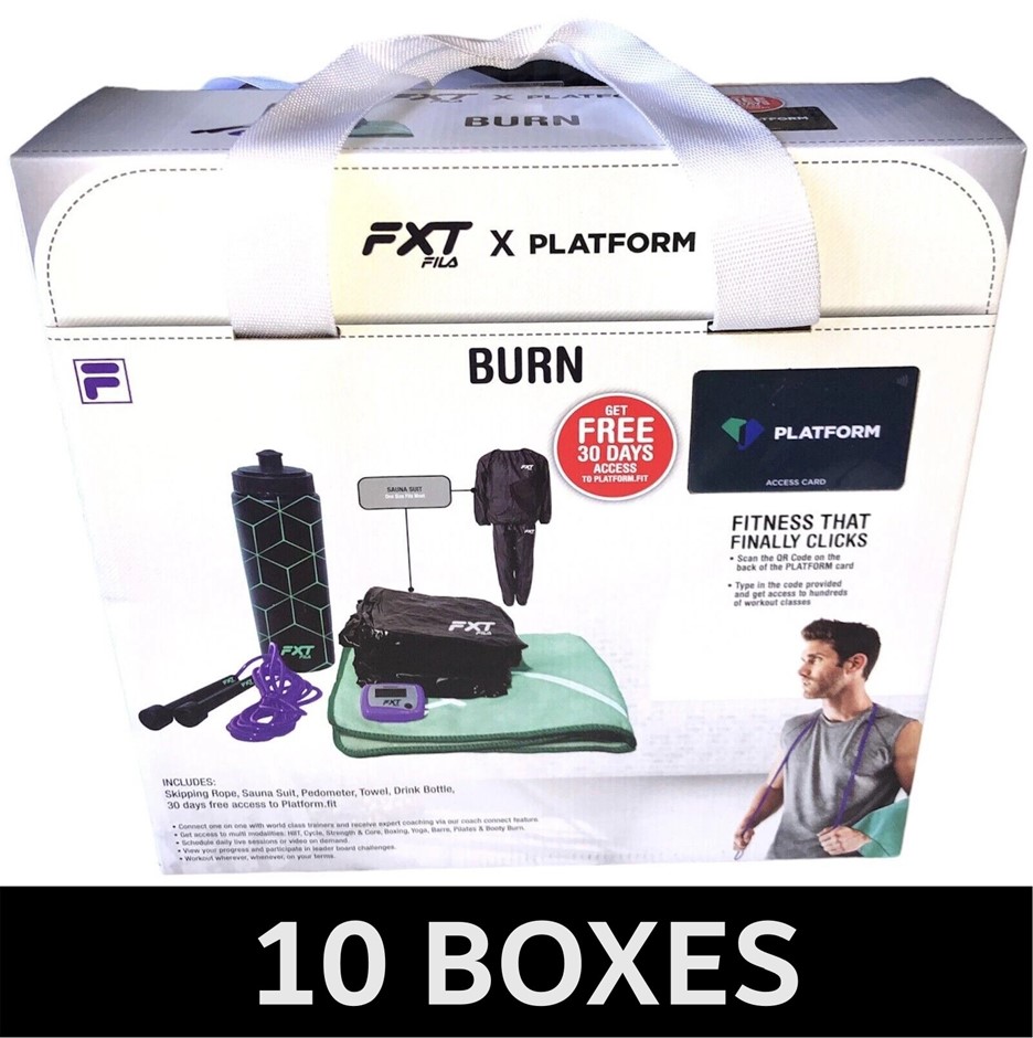 10 x FILA Fxt x Platform Burn Value Pack, Includes Skipping rope, Sauna sui