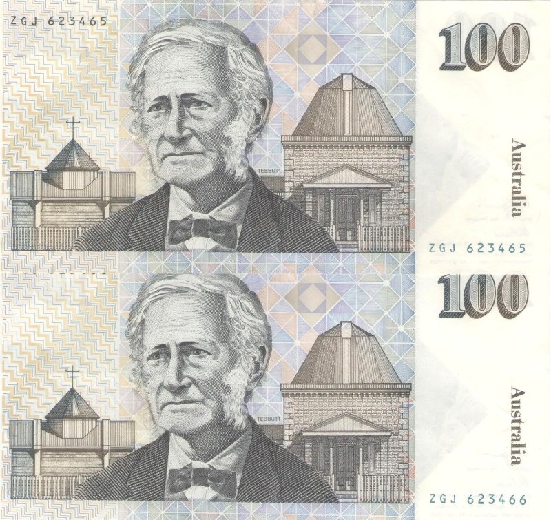 1991 $100 Higgins/Fraser General Prefix EF