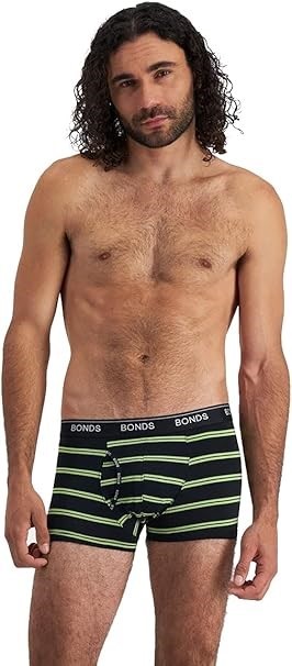 2 x BONDS Men's Cotton Blend Guyfront Trunk Underwear, Size L(95-100cm), St