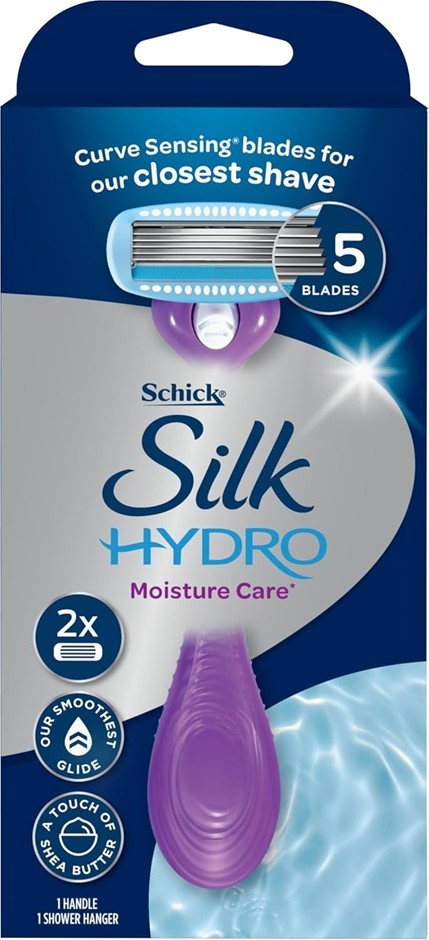 Schick - Silk Hydro Moisture Care Kit  | 5 Blade Razor | Shea Butter | Curv