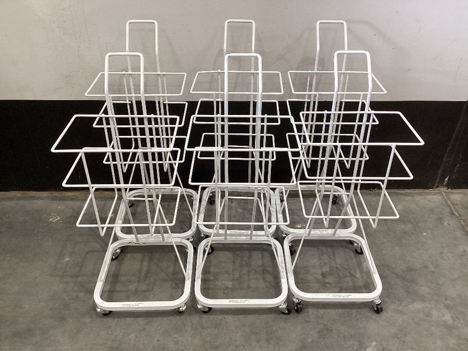 6 x Mobile Clinical Waste Bin Trolleys