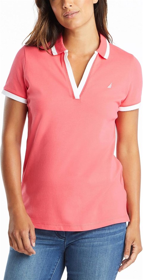 NAUTICA Women's Polo, Size XS, Rouge Pink (6GR), 9304ZK. Buyers Note - Dis