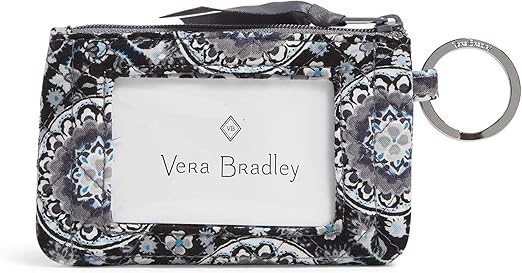 VERA BRADLEY Zip ID Case, Charcoal Medallion, 22635-M08. Buyers Note - Dis