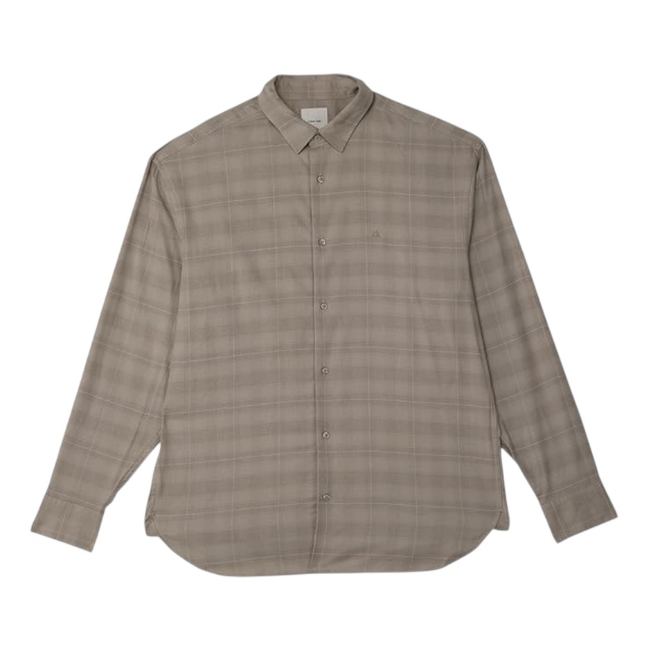 CALVIN KLEIN Men's Soft Twill Shadow Check Shirt, Size L, Brindle (PAV), K1