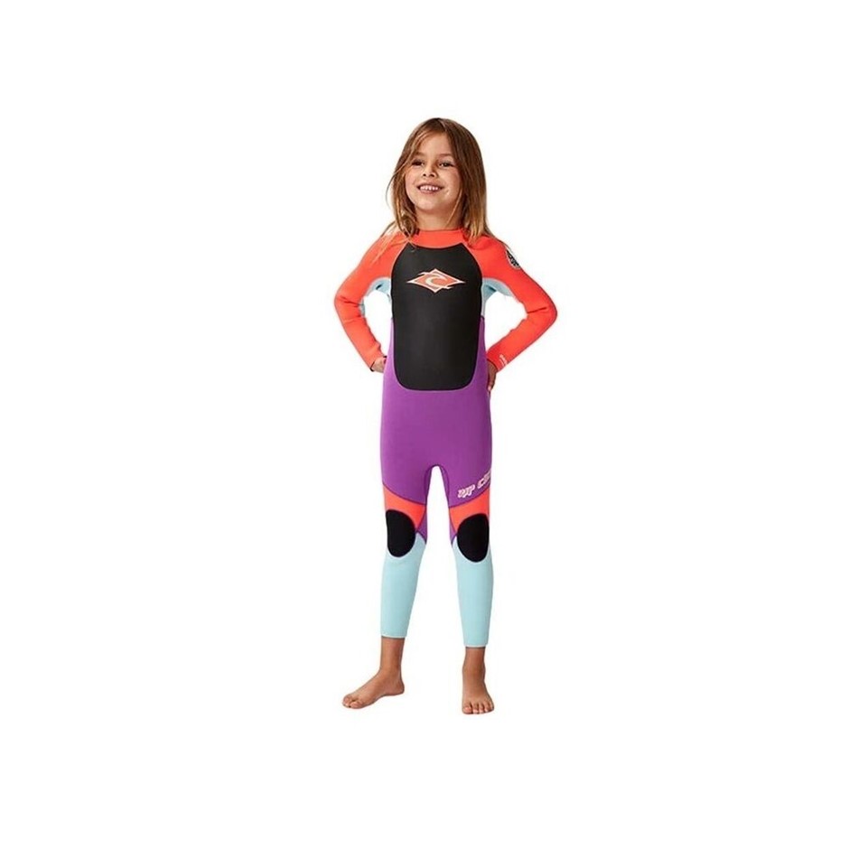RIP CURL Groms Omega 3/2 Back Zip Steamer Wetsuit, Size 2, Pink (0020). RRP