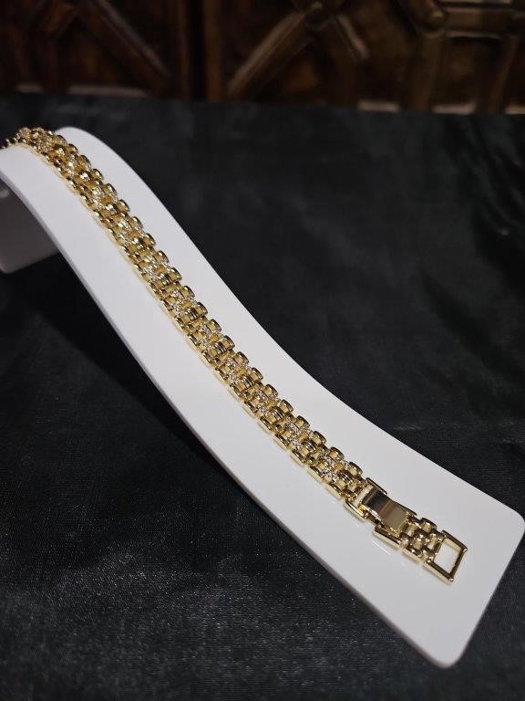 18K/Italy Yellow Gold Filled bracelet(stamped)-Bonus Gift
