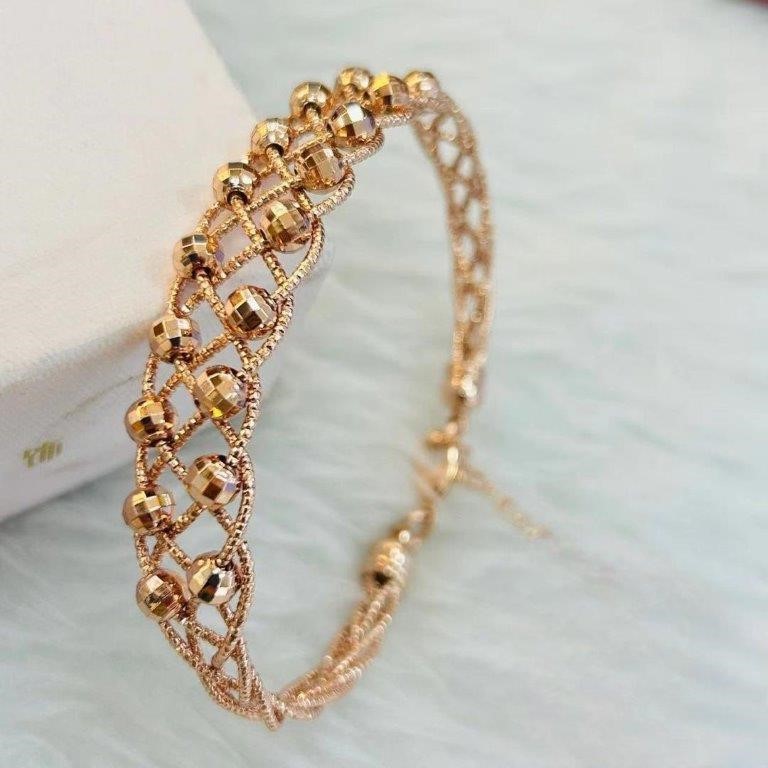 18K/Italy Stamped Rose Gold Filled Bangle -Bonus Gift