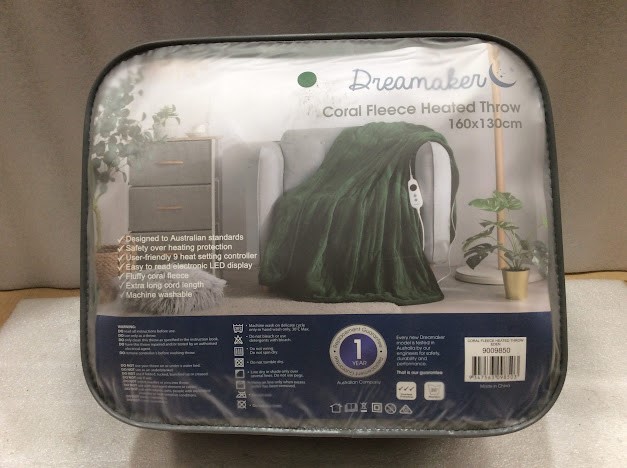 Dreamaker 9009850 Coral Fleece Heated Throw Blanket (160x130cm)